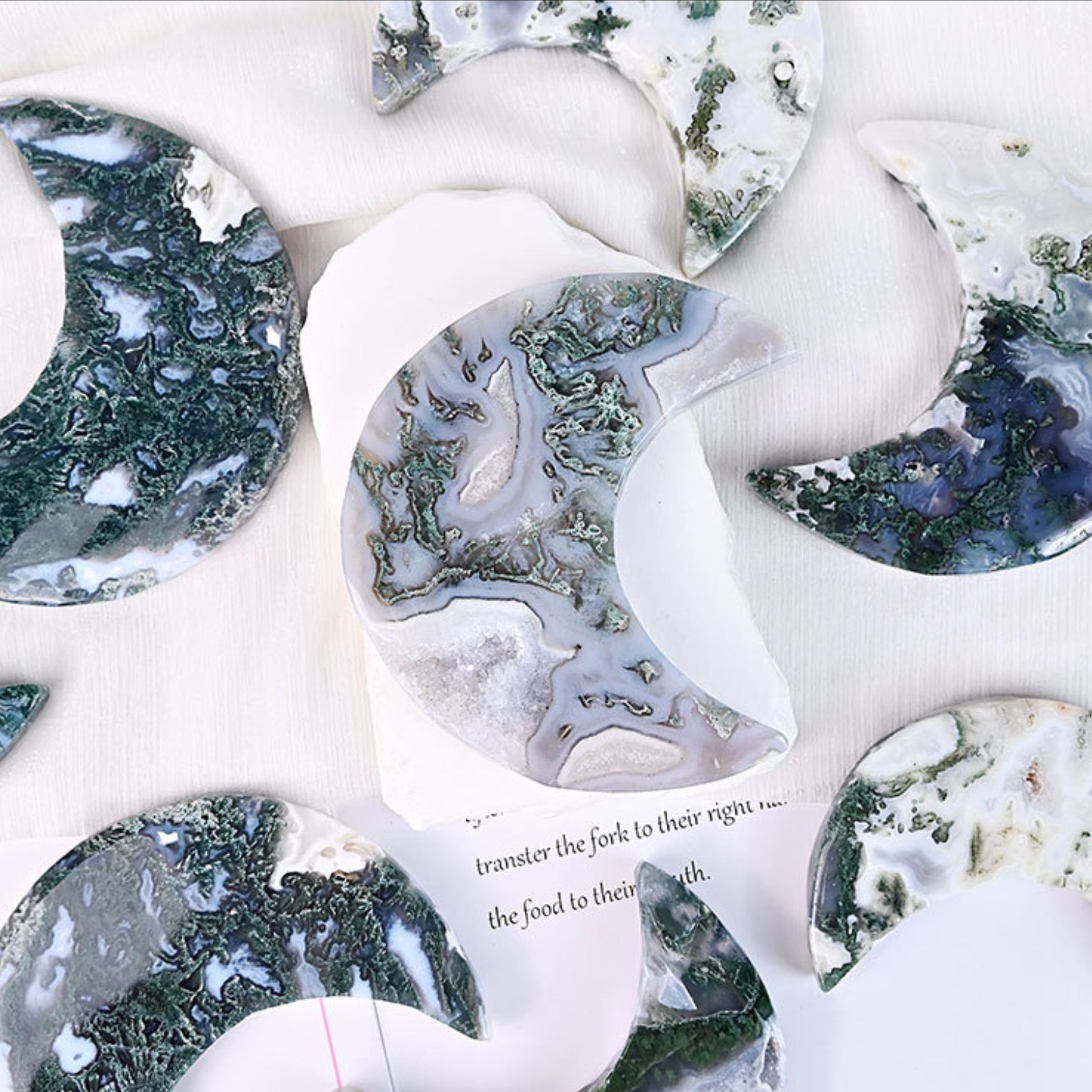 Moon carving in meditation space for lunar energy work