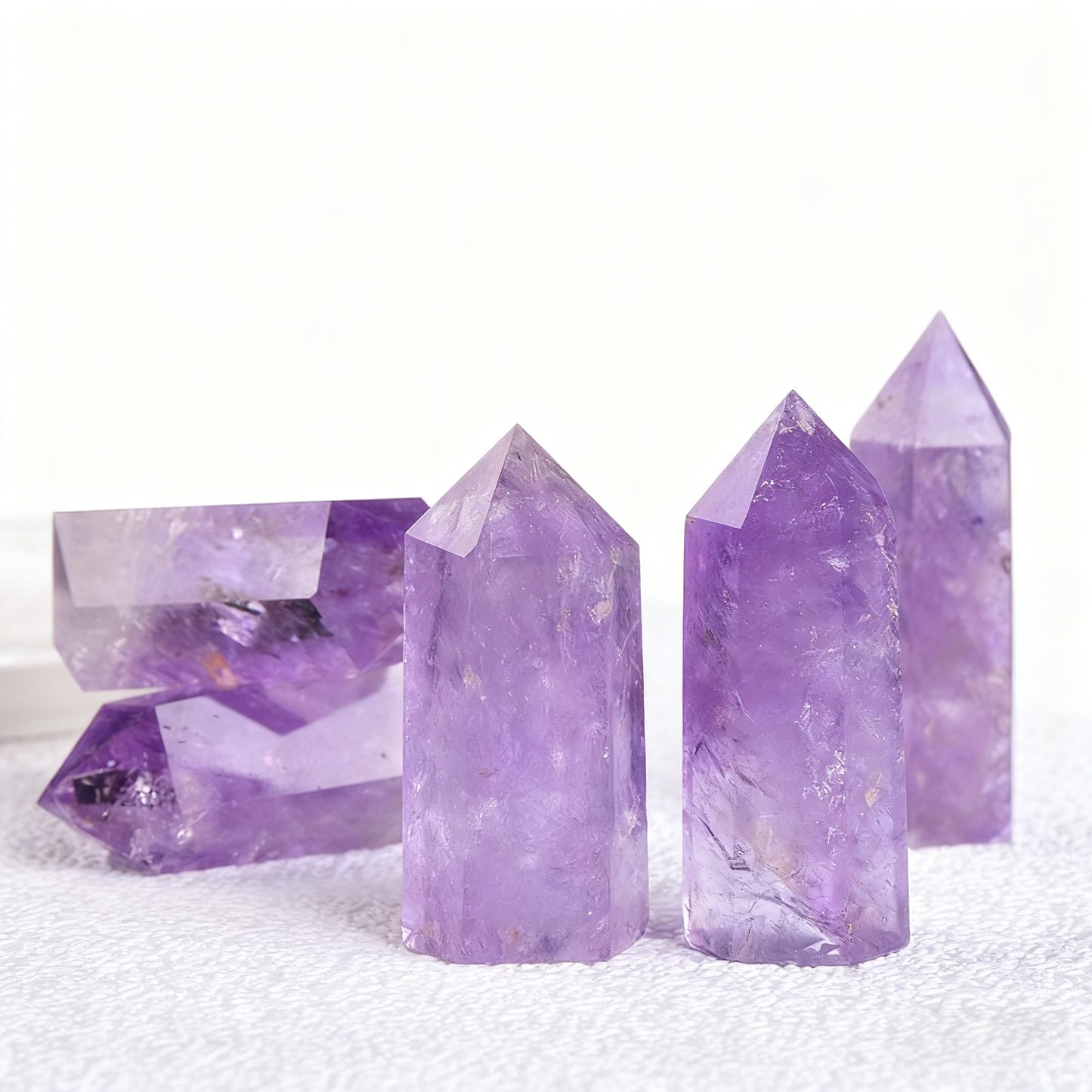 Meditation practice with amethyst crystal wand