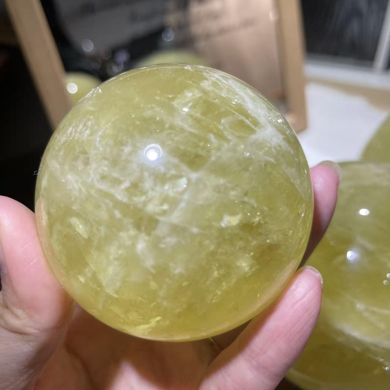Natural citrine crystal sphere for wealth and abundance attraction