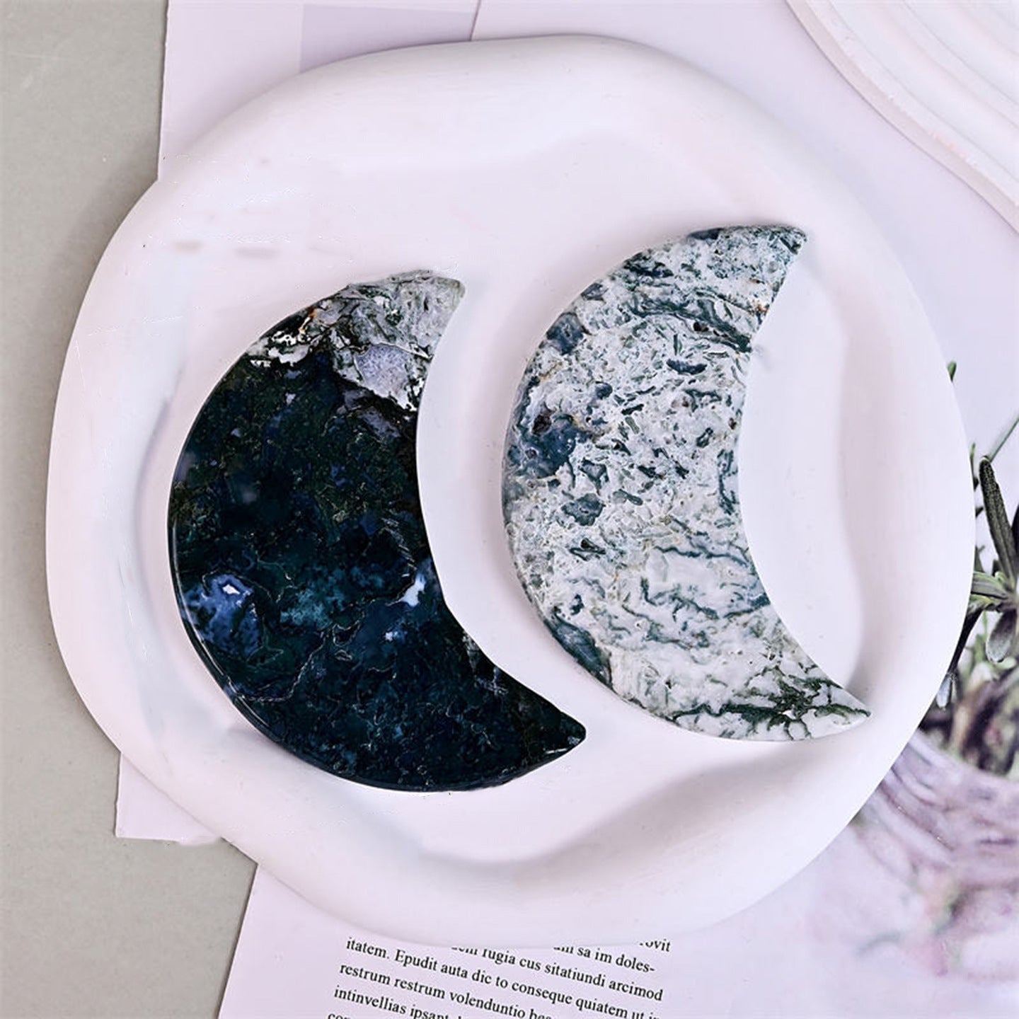  Natural crystal moon carving crescent shape for lunar energy and meditation