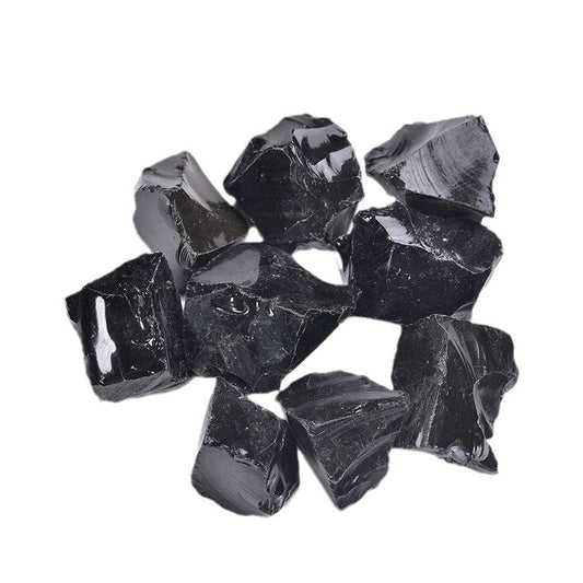 Natural raw black obsidian tumbled stones protection healing 