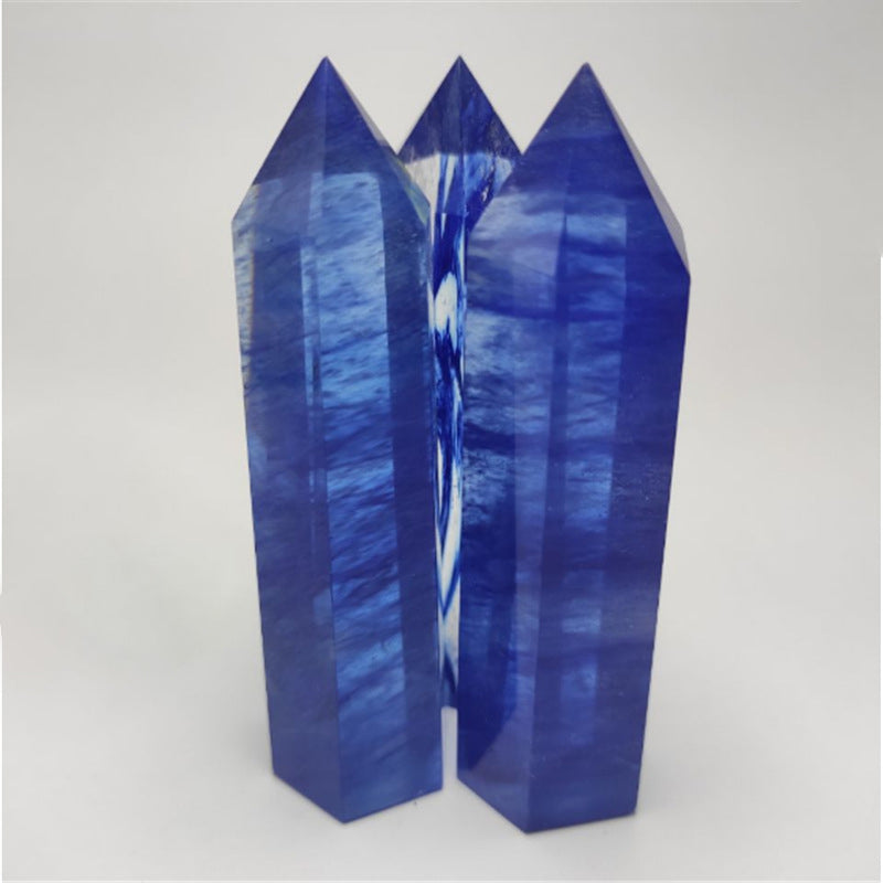 Office success motivation with blue goldstone wand