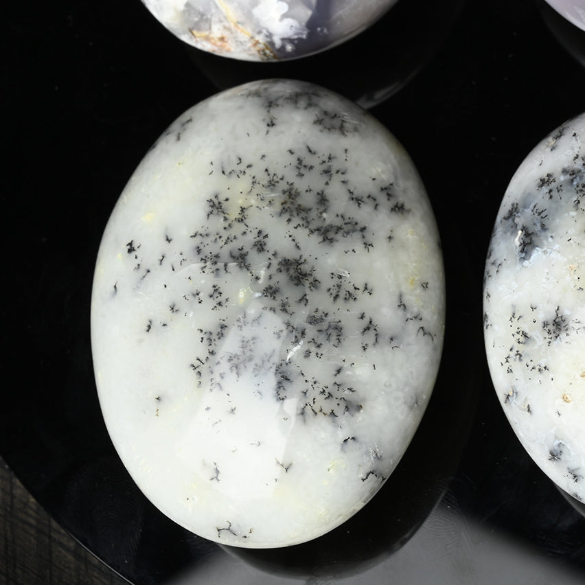 Moss Opal palm stone for anxiety relief and stress reduction