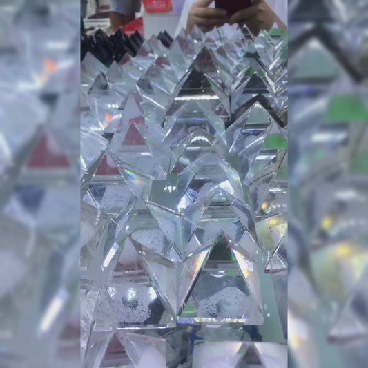 Watch how this natural clear quartz pyramid amplifies energy for meditation and healing. Perfect for crystal grids, desk decor, and spiritual practice. Transform your space with powerful pyramid energy!