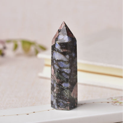 Witness the magical color play of this labradorite hexagonal point as it enhances intuition and provides spiritual protection. Perfect for meditation and energy work