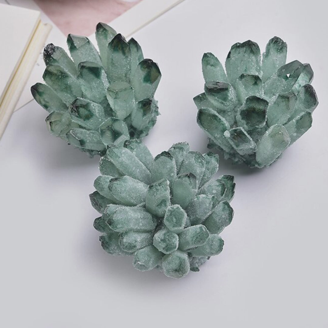 Experience the heart-healing energy of this green quartz cluster as it attracts prosperity and creates peaceful vibrations in your space. Perfect for emotional balance.