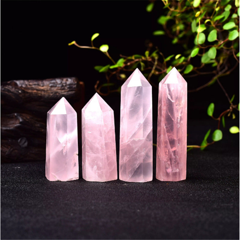 The rose quartz columns shining in the sunlight exude a gentle energy of love