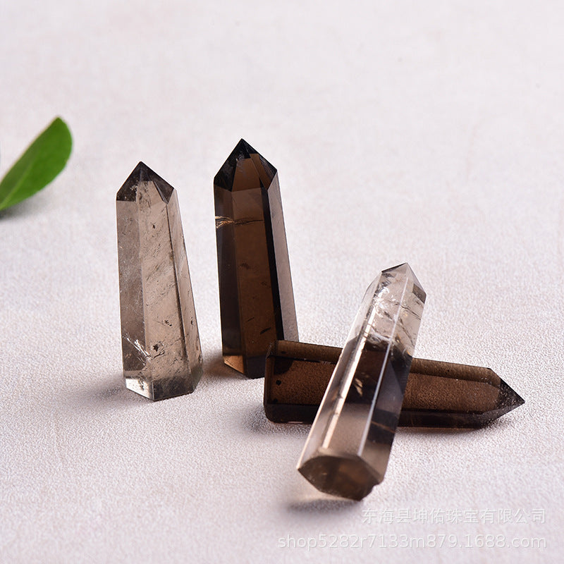 Smoky quartz point sunlight transparency effects