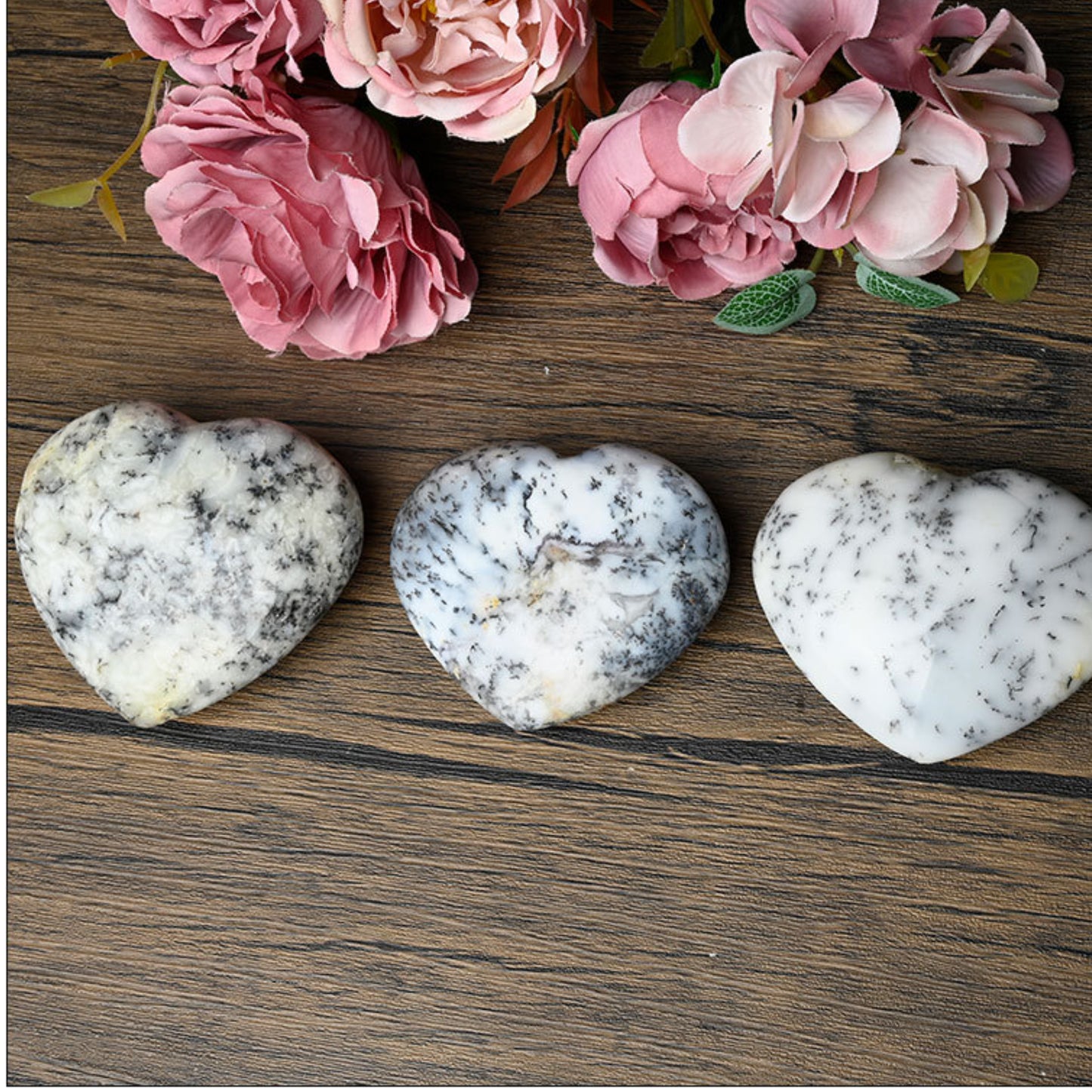Striped heart palm stone for worry relief and anxiety