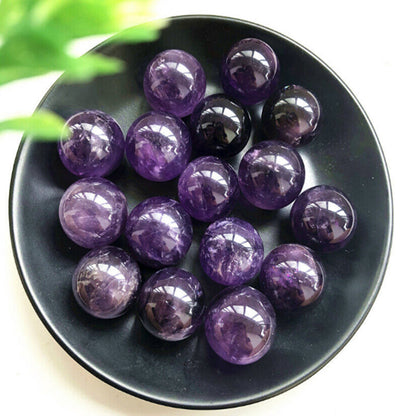 Amethyst sphere in study room enhancing learning