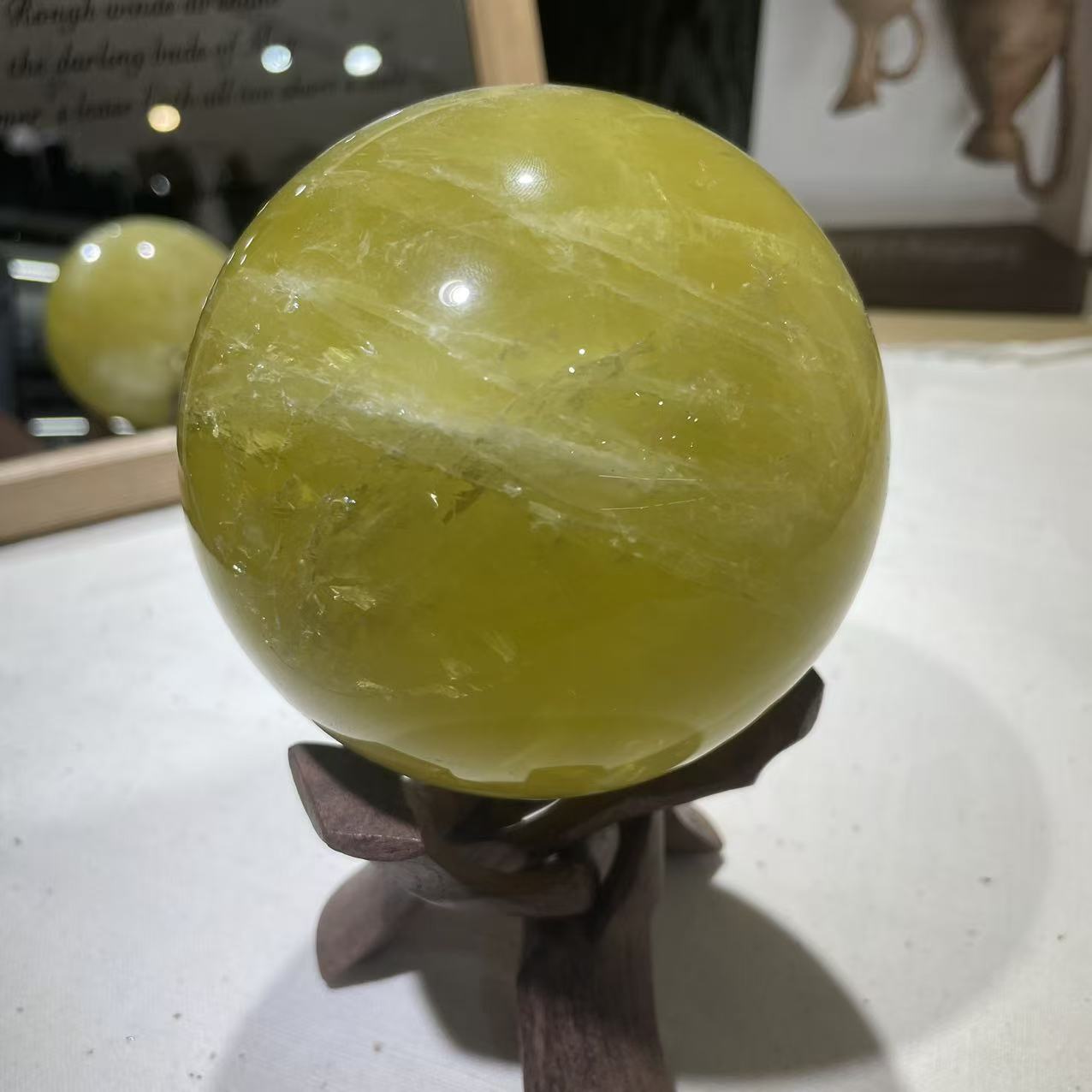 Sun energy radiation from golden citrine sphere