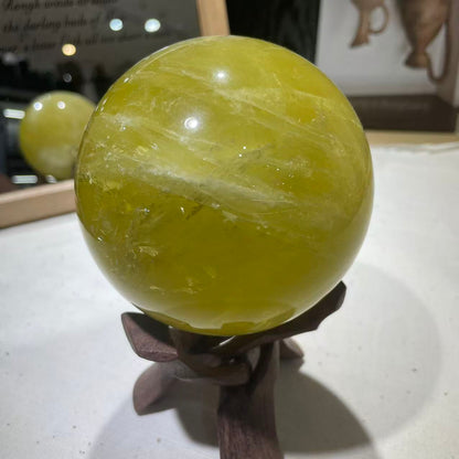 Sun energy radiation from golden citrine sphere