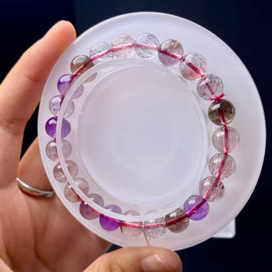  Super seven crystal mineral inclusions detail